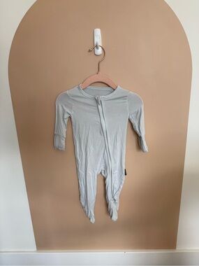 Soft Light blue Baby Footed One-Piece Romper